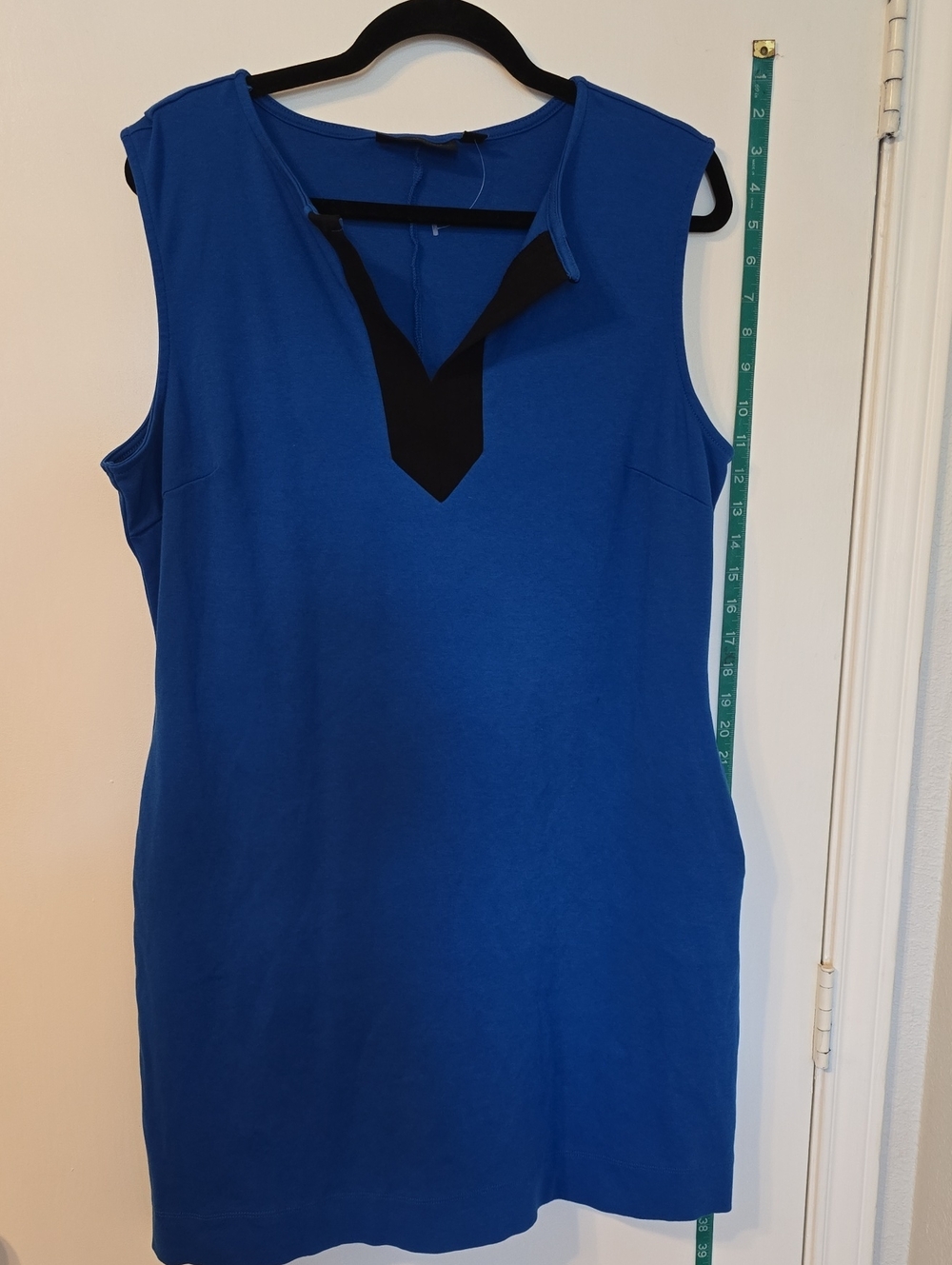 New York & Company Royal Blue Sleeveless Mini Dress with Black Accent